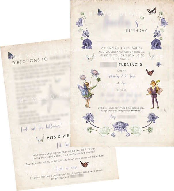 Flower Fairy invitation - Designed by Jessica Cresswell - The Woodland Wife