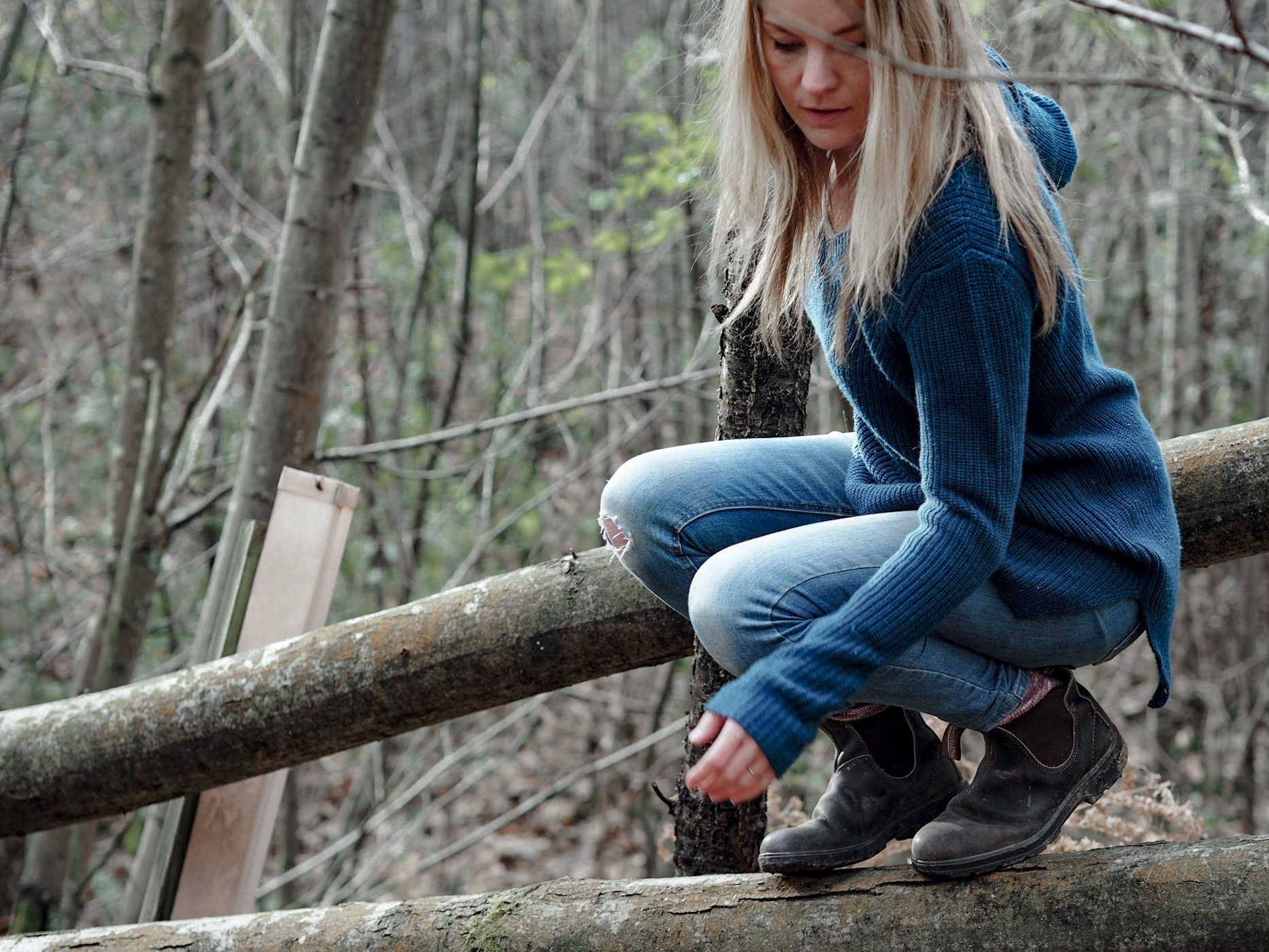 The Woodland Wife - WoolOvers - Womens Pure Wool Clothing - Life in the woods - Slow Living - You're never too old to climb a tree